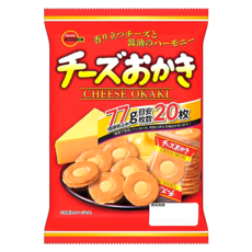 일본 부르봉 치즈 오카키 센베이 쌀스낵 77g, 3개