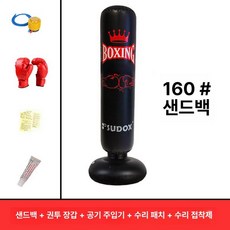 오뚝이 에어 펀칭백 실내용 아이워너 권투 연습 스탠딩, 챔피언 피스트 블랙 업그레이드 두꺼운