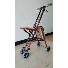 할머니유모차 휴대용 접이식 어르신 좌석휠체어 경량보행기, 1개
