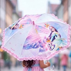 캐치티니핑 47잘보여 다이아나 루미너스 입체 왕관 우산 안전한 투명창 아동용 입체 프릴