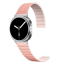투톤 강력한 마그네틱 갤럭시워치 8 40mm 44mm 46mm 클래식 실리콘 스트랩 자석 밴드, 피치+샌드핑크