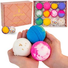 Anovina 여성 및 남성용 배쓰밤 - 천연 무독성 유기농 선물 세트 민감한 피부를 위한 편안한 스파 거품 성인 어린이 휴일 선물을 수제 234730, Anovina 여성 및 남성용 배쓰밤 - 천연, 무독성