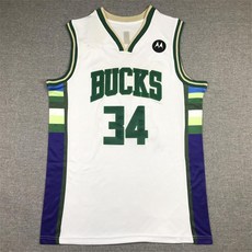 밀워키 벅스 농구 유니폼 화이트 시티 아테토쿤보 NBA 저지