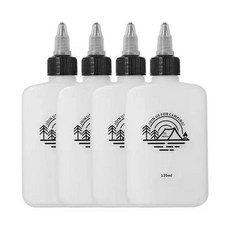 야외 캠핑 오일 디펜서 병 식초 항아리 짜기 트위스트 탑 캡 포함 요리 HDPE 120ml, 4개