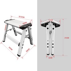 可開發票 梯子 家用折疊小梯子鋁合金加厚戶外攝影釣魚凳雙面人字梯三步加寬輕便, 1個, 黑色