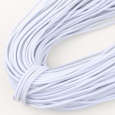 Joeunmall 둥근고무줄 3mm X 20M 스트링고무줄 면 천고무줄 고무밴드, 화이트, 1개