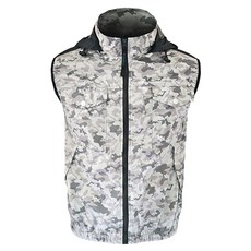 風神 空調服 22V 無袖背心 空調工作服 風扇外套 淺灰迷彩, 1個, M號，只要買外套，(無配件)