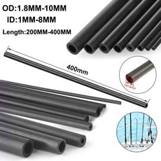 1/5pcs 탄소 섬유 중공 튜브 라운드 외부 직경 1.8/2/3/4/5/6/7/8/10mm 길이 200/400mm DIY 연 모델 비행기, 01 China Mainland, 01 OD7mm x ID5mm 1pcs, 01 400mm