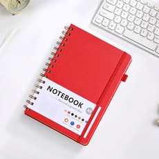 캘리스터 고급 가죽커버 스프링 만년다이어리 노트 A5 7가지 색상, 레드