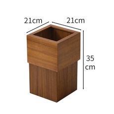 원목 로비 호텔 쓰레기통 화장실 고급휴지통 업소용 휴지통, 1단, 호두나무 색상 소형 모델 소형