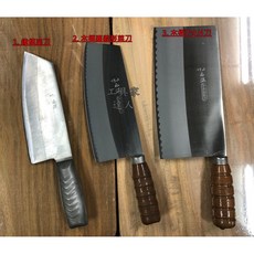 工具家達人 台灣製 西滿鐵店 特殊鋼 營業用 三合鋼 鐵柄 肉桂刀 切菜刀 薄刃, 1個, 2.木柄嘉義形菜刀