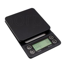 가정용 디지털 주방 전자 타이머 커피 저울 0.1g, 배터리형, 블랙, 1kg