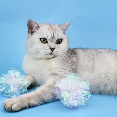 고양이 바스락볼 반짝이 굴림공 놀이 사운드 시끄러운 반려묘, 1개