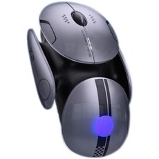 inphic 英菲克 X2 無線藍牙滑鼠 人體工學設計, 液態金屬灰【藍牙三模+電量顯示+七彩燈效】不褪色工藝