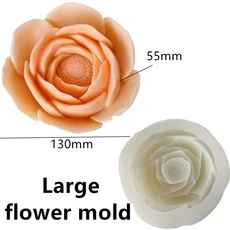 DIY 데이 실리콘 꽃 발렌타인 8-15cm 선물 비누 모란 초콜릿 몰드 대형 촛불 장미 케이크, 13cm Large Mold