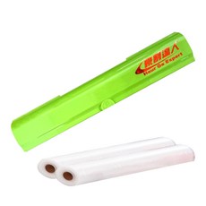 豪割達人 台灣製MIT 專利保鮮膜切割器-經典款3件組(綠色切割盒x1 保鮮膜x2支) 磁吸切割盒 鋁箔紙烘焙紙適用 環保便利密封防蟲, 1套, 1套