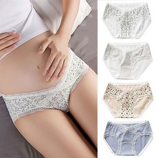 출산팬티 꽃무늬 V레이스 임부팬티 4종 204897 1세트(M-2XL)
