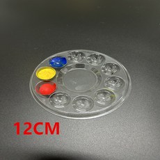 全店折扣 一次性調色盤免洗水彩顏料兒童繪畫美術調色盤梅花形透明塑料批發, 1個, 透明圓形水彩盤（100個）