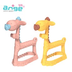 앙쥬 3D 기린 팔찌 치발기, 3개월 이상, 옐로우, 1개