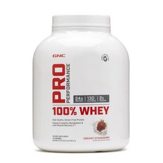 GNC 프로 퍼포먼스 유청 크리미 스트로베리 맛, 1개, 2.164kg