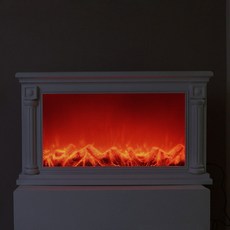 HK.SELL 디테일이 살아있는 불멍 특대형 벽난로 LED 무드등, 화이트