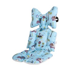 JoyBaby 嬰兒推車坐墊 加厚款防震推車椅墊 四季通用透氣柔軟, 藍色動物園-F, 1個