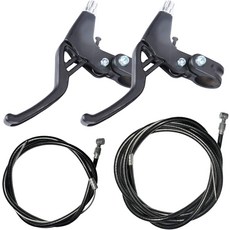 로모도 자전거 브레이크 액세서리 4종 V-브레이크 핸들바 알루미늄 합금 레버 2팩직경 2.2cm 및 산악도로MTB 자전거용 와이어 2팩블랙 포함, Red