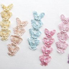 한복 악세사리 만들기 레이스재료더블나비 레이스 4개, 아이보리