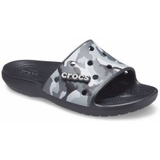 크록스 공용 클래식 프린트 카모 슬라이드 블랙카모 (207280_001)