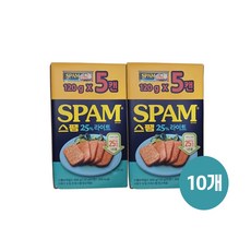 CJ 백설 통조림 햄 스팸 25%라이트 120g x 10개 나트륨은 낮게-밥반찬