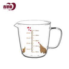 青蘋果 玻璃長毛象造型量杯 500ml 耐熱烘焙用具, 1個