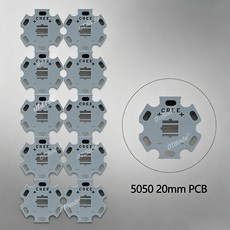 알루미늄 보드 기판 칩 더블 기본 방열판, 1개, 4. 5050 20mm White PCB