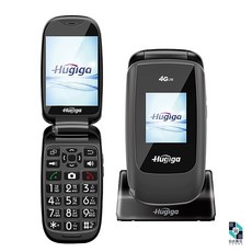 Hugiga A38 4G LTE 孝親機 歐風美型大螢幕翻蓋機 超大字體 大按鍵 VoLTE高清通話, 鉑金灰, 1