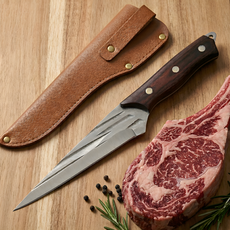 로니베이 수제 단조 칼 셰프 전용 고기 뼈 발골 도축 정육칼, 1개, 로니실버