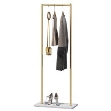 코트걸이 행거 스탠드 옷정리 드레스룸 옷방 60cm 크림화이트 프레임+화이트 마블, 80cm 골드 프레임+화이트 마블