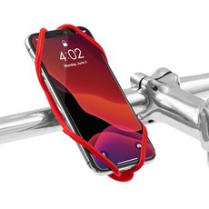 BONE 單車手機綁帶 第四代-車把款 Bike Tie 4 支架矽膠 自行車 ubike可用, 艷紅, 1個