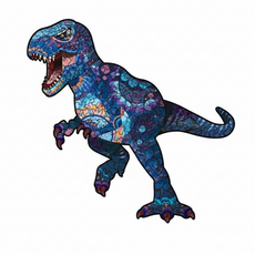 異形動物造型木質拼圖：3D不規則拼圖, 暴龍(大), 1個, 300片