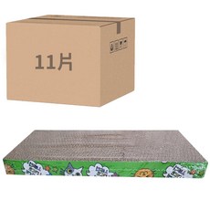 貓抓板 長板瓦楞紙 耐抓耐磨, 綠色樣式, 11個