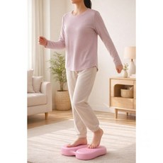 가정용 스텝퍼 홈트 하체운동기 실내 유산소 운동기구, 밸런스 에어 쿠션 핑크 -DM726