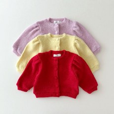 데일리베베 이기가디건 유아 부클 겨울 퍼프 카디건