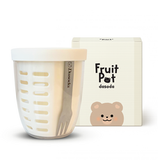 다소다 후르츠팟 과일 도시락통 보관용기 샐러드 컵 프루팟, 1개, 크림