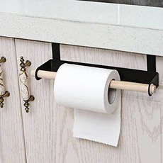 스틸 키친타올홀더 화이트 걸이 우드