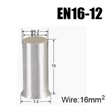 쿠쿠스토어 EN 구리 전선 비절연 베어 슬리브 관형 크림프 커넥터 튜브 코드 페룰 케이블 러그 압착 단자, 01 Copper, 12 50Pieces EN1-12