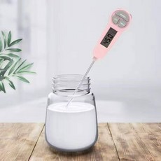 Babycare嬰兒奶瓶溫度計 測奶溫計 高精度溫度計 寶寶電子測水溫計奶溫家用, 陞級款【藕荷粉】