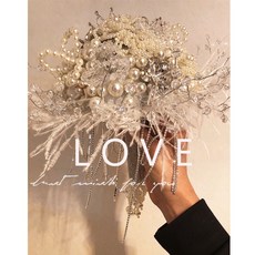 婚禮手捧花 結婚捧花 DIY材料包 奢華珠寶羽毛, 璀璨材料, 璀璨材料