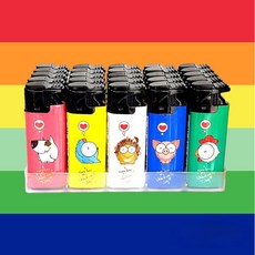 동물캐릭터 터보라이터 25개 (1BOX), 5색