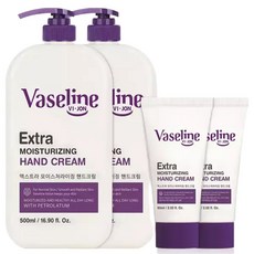바이존 바세린 핸드크림 500ml 2개 +60ml 2개 대용량 고보습 핸드로션, 4개