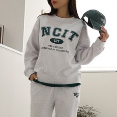 SOON2DLE 女士 NC 標誌運動衫慢跑褲套裝