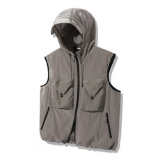 매장정품 트릴리온 TRILLION 빅 포켓 메탈 나일론 후드 집업 베스트 [그레이] TRSJK12GR 140011