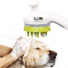 쏘울펫 강아지 목욕솔 고양이 브러쉬 샤워헤드 마사지 빗, 1개, 레드